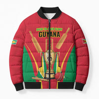 Custom Guyana Victory Run 2025 Bomber Puffer Jacket Caribbean Cricket Supporter Amazon Warriors - Wonder Print Shop