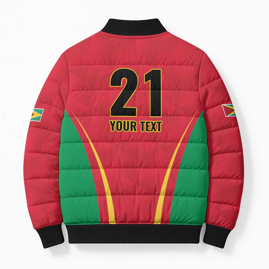 Custom Guyana Victory Run 2025 Bomber Puffer Jacket Caribbean Cricket Supporter Amazon Warriors - Wonder Print Shop