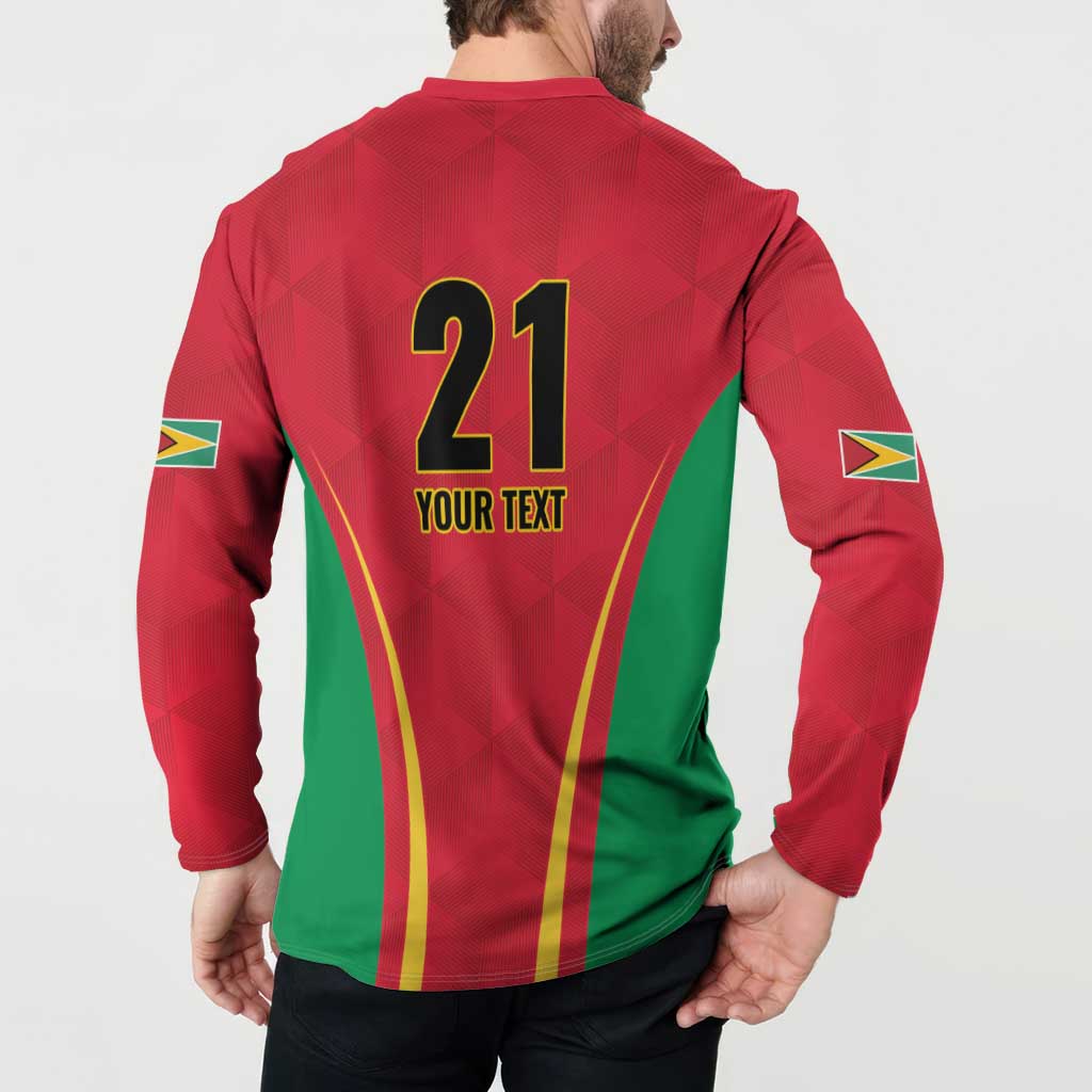 Custom Guyana Victory Run 2025 Button Sweatshirt Caribbean Cricket Supporter Amazon Warriors - Wonder Print Shop
