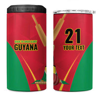 Custom Guyana Victory Run 2025 4 in 1 Can Cooler Tumbler Caribbean Cricket Supporter Amazon Warriors - Wonder Print Shop
