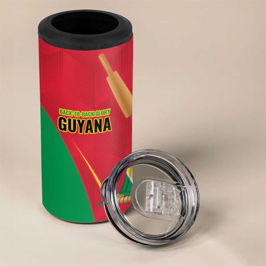 Custom Guyana Victory Run 2025 4 in 1 Can Cooler Tumbler Caribbean Cricket Supporter Amazon Warriors - Wonder Print Shop