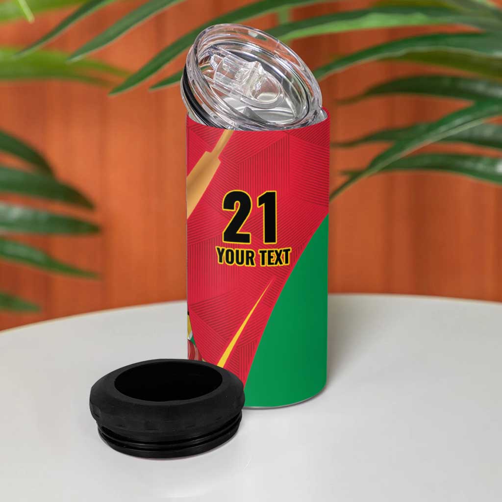 Custom Guyana Victory Run 2025 4 in 1 Can Cooler Tumbler Caribbean Cricket Supporter Amazon Warriors - Wonder Print Shop
