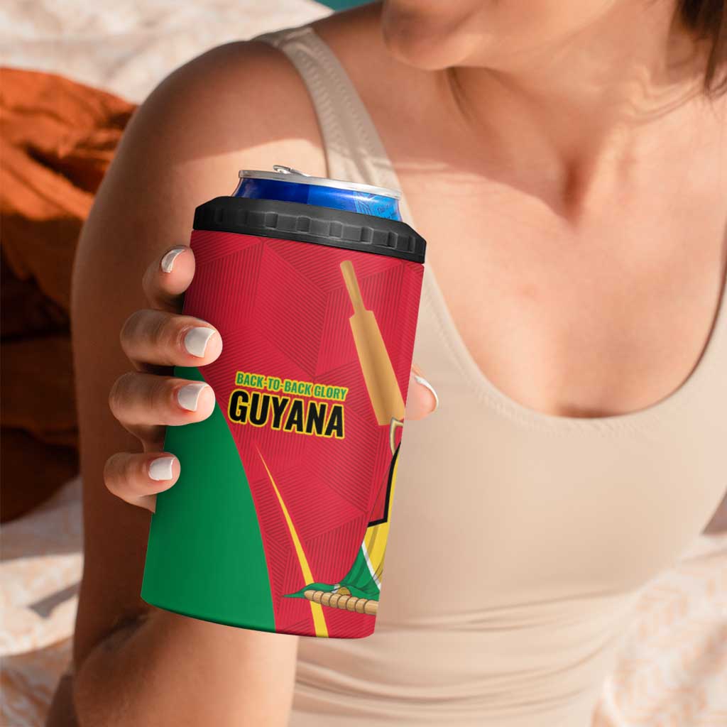 Custom Guyana Victory Run 2025 4 in 1 Can Cooler Tumbler Caribbean Cricket Supporter Amazon Warriors - Wonder Print Shop