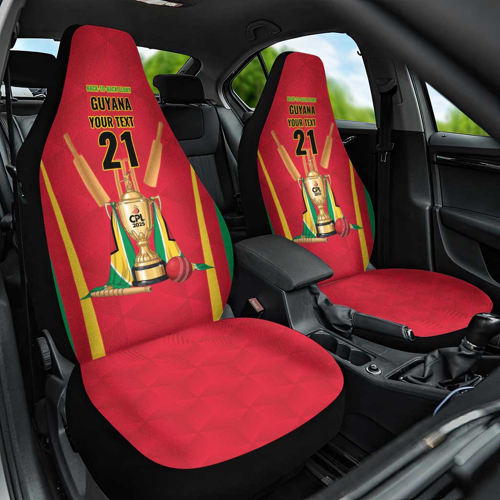 Custom Guyana Victory Run 2025 Car Seat Cover Caribbean Cricket Supporter Amazon Warriors - Wonder Print Shop