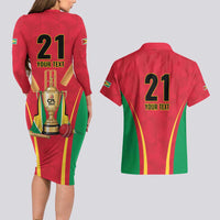 Custom Guyana Victory Run 2025 Couples Matching Long Sleeve Bodycon Dress and Hawaiian Shirt Caribbean Cricket Supporter Amazon Warriors - Wonder Print Shop