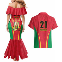Custom Guyana Victory Run 2025 Couples Matching Mermaid Dress and Hawaiian Shirt Caribbean Cricket Supporter Amazon Warriors - Wonder Print Shop