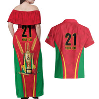 Custom Guyana Victory Run 2025 Couples Matching Off Shoulder Maxi Dress and Hawaiian Shirt Caribbean Cricket Supporter Amazon Warriors - Wonder Print Shop