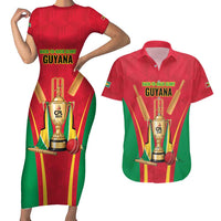 Custom Guyana Victory Run 2025 Couples Matching Short Sleeve Bodycon Dress and Hawaiian Shirt Caribbean Cricket Supporter Amazon Warriors - Wonder Print Shop