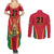 Custom Guyana Victory Run 2025 Couples Matching Summer Maxi Dress and Long Sleeve Button Shirt Caribbean Cricket Supporter Amazon Warriors - Wonder Print Shop