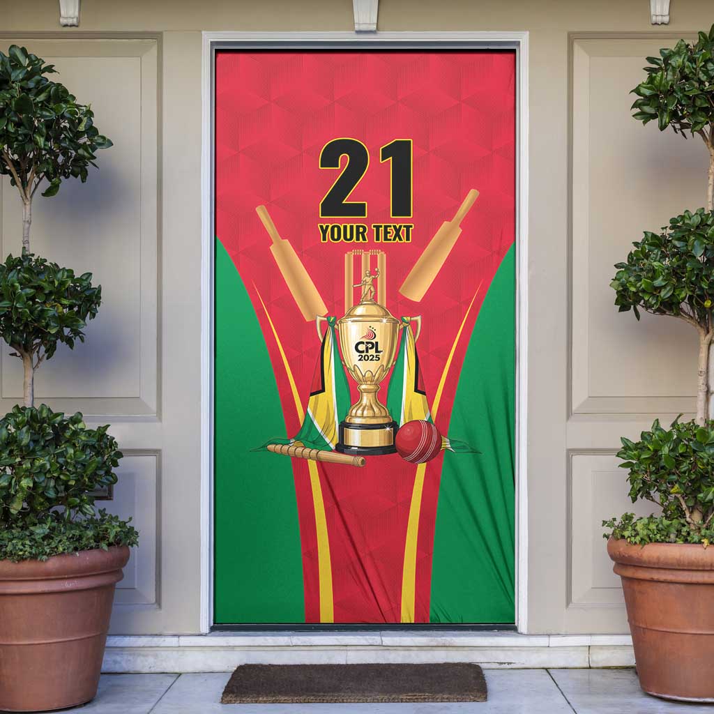 Custom Guyana Victory Run 2025 Door Cover Caribbean Cricket Supporter Amazon Warriors - Wonder Print Shop
