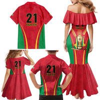 Custom Guyana Victory Run 2025 Family Matching Mermaid Dress and Hawaiian Shirt Caribbean Cricket Supporter Amazon Warriors - Wonder Print Shop
