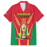 Custom Guyana Victory Run 2025 Family Matching Off The Shoulder Long Sleeve Dress and Hawaiian Shirt Caribbean Cricket Supporter Amazon Warriors - Wonder Print Shop
