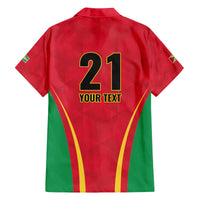 Custom Guyana Victory Run 2025 Family Matching Off The Shoulder Long Sleeve Dress and Hawaiian Shirt Caribbean Cricket Supporter Amazon Warriors - Wonder Print Shop