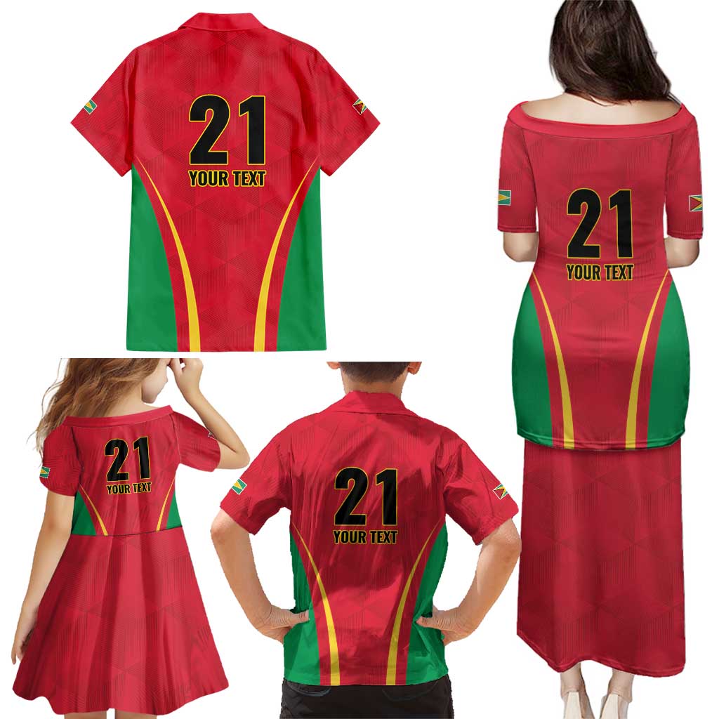 Custom Guyana Victory Run 2025 Family Matching Puletasi and Hawaiian Shirt Caribbean Cricket Supporter Amazon Warriors - Wonder Print Shop