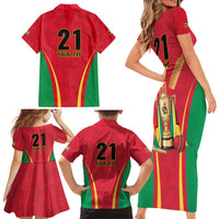 Custom Guyana Victory Run 2025 Family Matching Short Sleeve Bodycon Dress and Hawaiian Shirt Caribbean Cricket Supporter Amazon Warriors - Wonder Print Shop