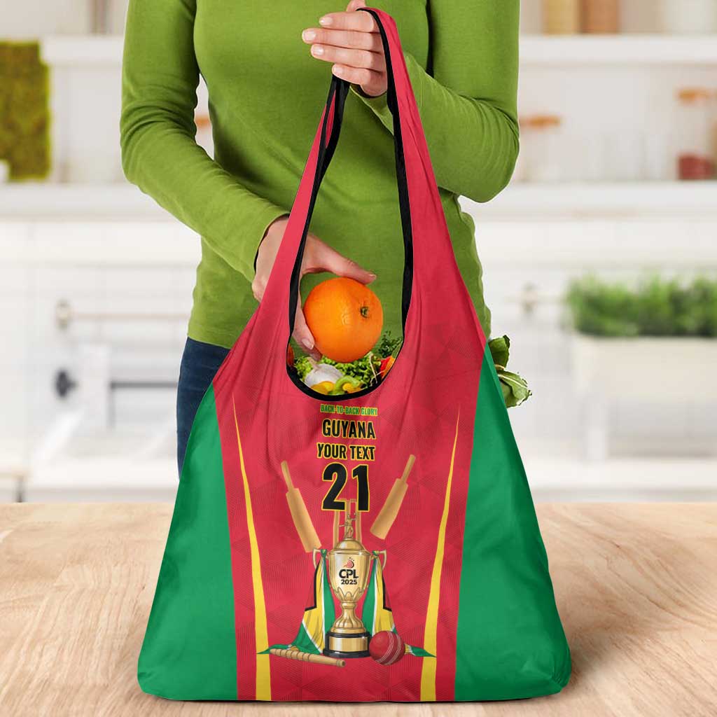 Custom Guyana Victory Run 2025 Grocery Bag Caribbean Cricket Supporter Amazon Warriors - Wonder Print Shop