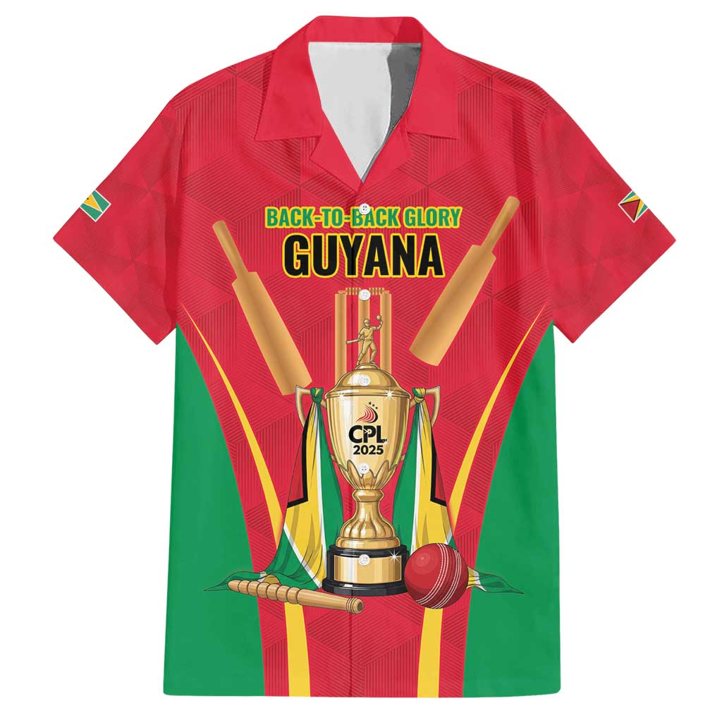 Custom Guyana Victory Run 2025 Hawaiian Shirt Caribbean Cricket Supporter Amazon Warriors - Wonder Print Shop