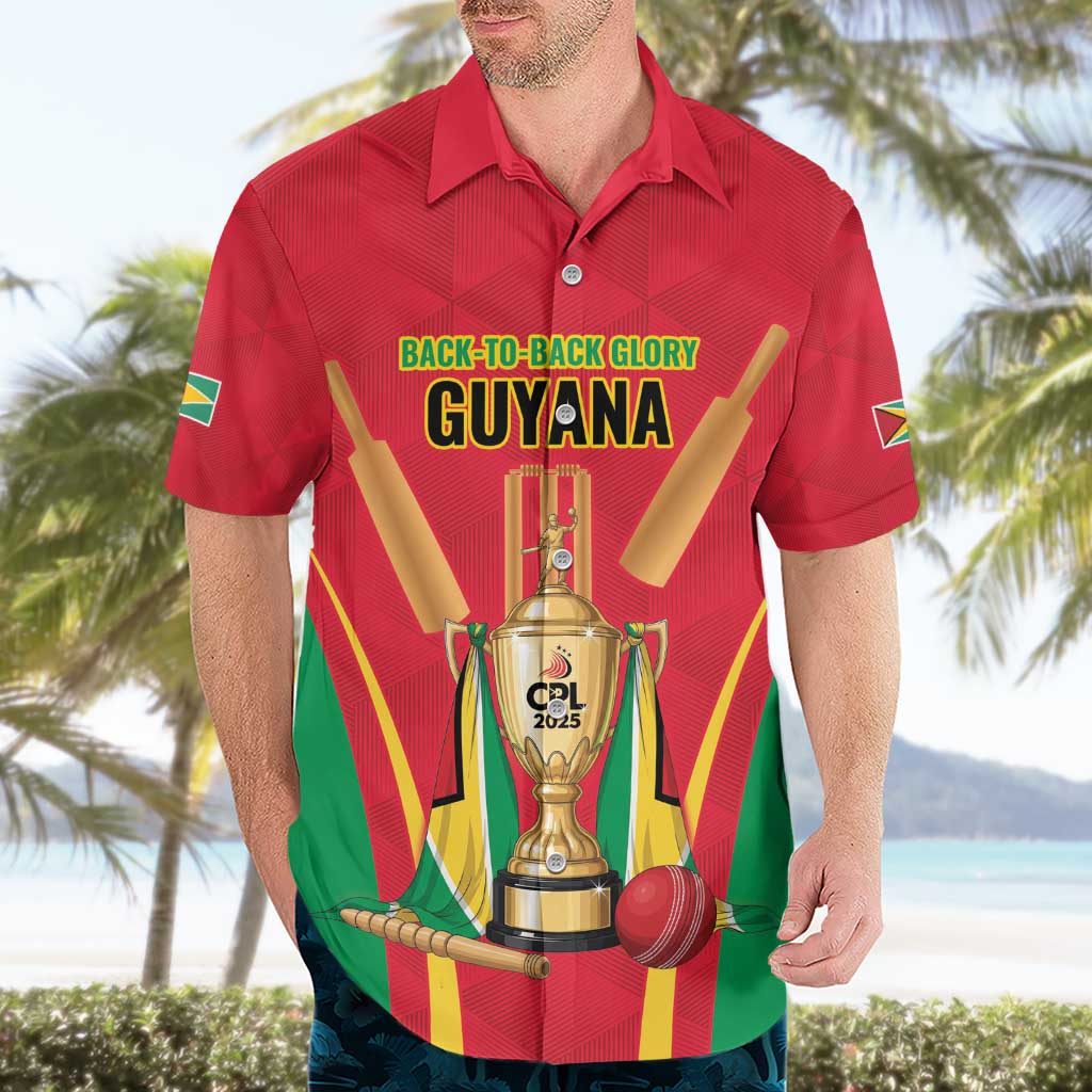 Custom Guyana Victory Run 2025 Hawaiian Shirt Caribbean Cricket Supporter Amazon Warriors - Wonder Print Shop
