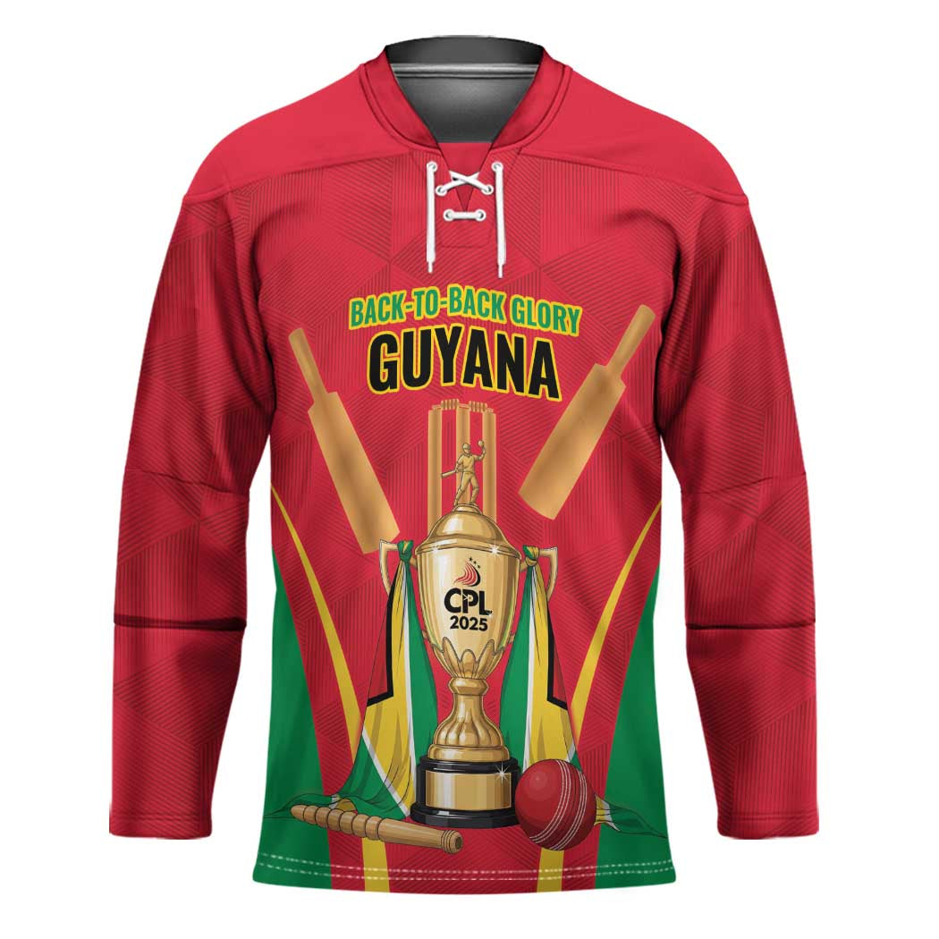 Custom Guyana Victory Run 2025 Hockey Jersey Caribbean Cricket Supporter Amazon Warriors - Wonder Print Shop