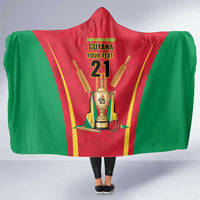 Custom Guyana Victory Run 2025 Hooded Blanket Caribbean Cricket Supporter Amazon Warriors - Wonder Print Shop