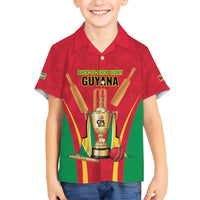 Custom Guyana Victory Run 2025 Kid Hawaiian Shirt Caribbean Cricket Supporter Amazon Warriors - Wonder Print Shop