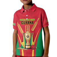 Custom Guyana Victory Run 2025 Kid Polo Shirt Caribbean Cricket Supporter Amazon Warriors - Wonder Print Shop