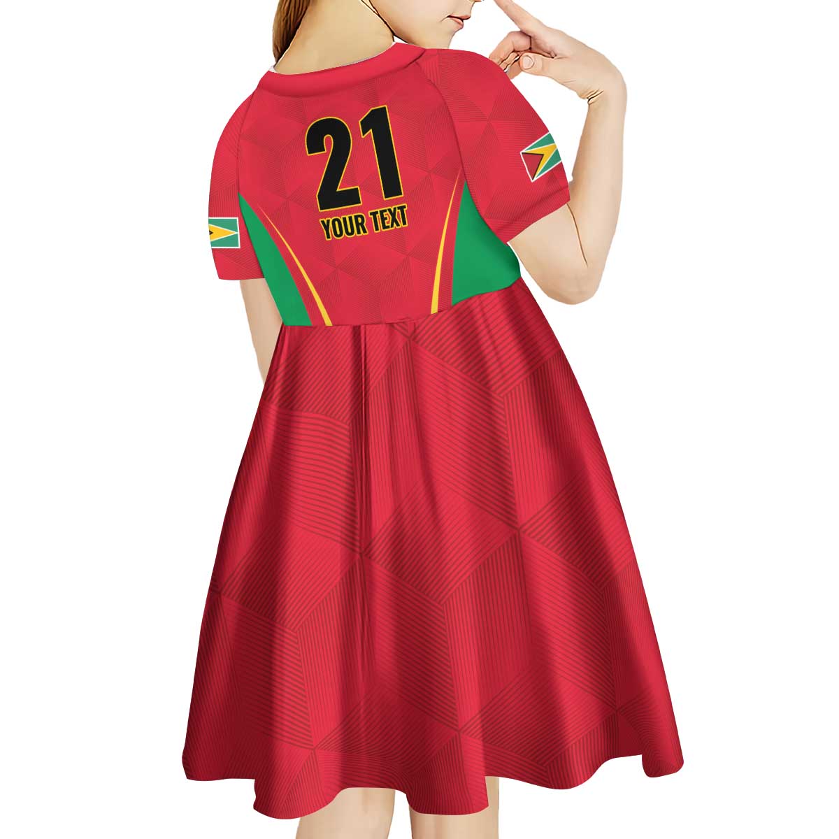 Custom Guyana Victory Run 2025 Kid Short Sleeve Dress Caribbean Cricket Supporter Amazon Warriors - Wonder Print Shop