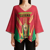 Custom Guyana Victory Run 2025 Kimono Sleeve Blouse Caribbean Cricket Supporter Amazon Warriors - Wonder Print Shop