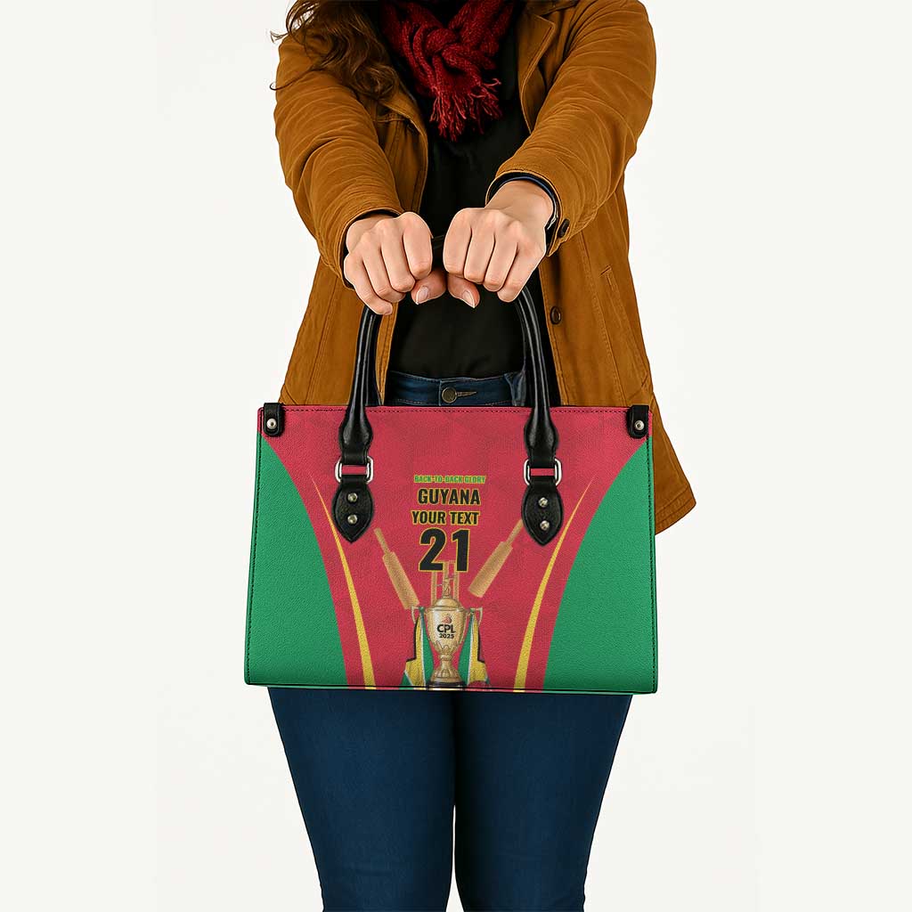 Custom Guyana Victory Run 2025 Leather Bag Caribbean Cricket Supporter Amazon Warriors - Wonder Print Shop