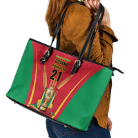 Custom Guyana Victory Run 2025 Leather Tote Bag Caribbean Cricket Supporter Amazon Warriors - Wonder Print Shop