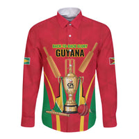 Custom Guyana Victory Run 2025 Long Sleeve Button Shirt Caribbean Cricket Supporter Amazon Warriors - Wonder Print Shop