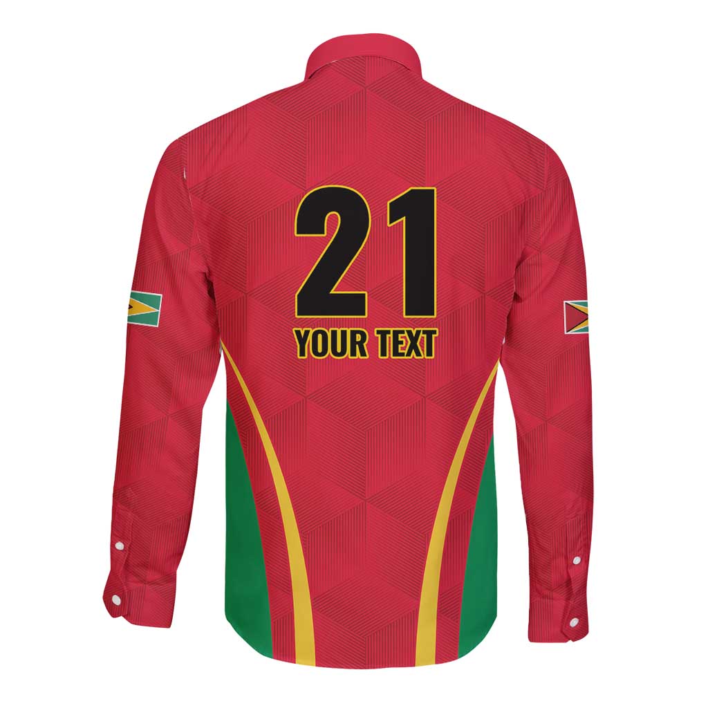 Custom Guyana Victory Run 2025 Long Sleeve Button Shirt Caribbean Cricket Supporter Amazon Warriors - Wonder Print Shop