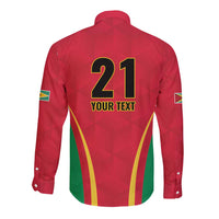 Custom Guyana Victory Run 2025 Long Sleeve Button Shirt Caribbean Cricket Supporter Amazon Warriors - Wonder Print Shop