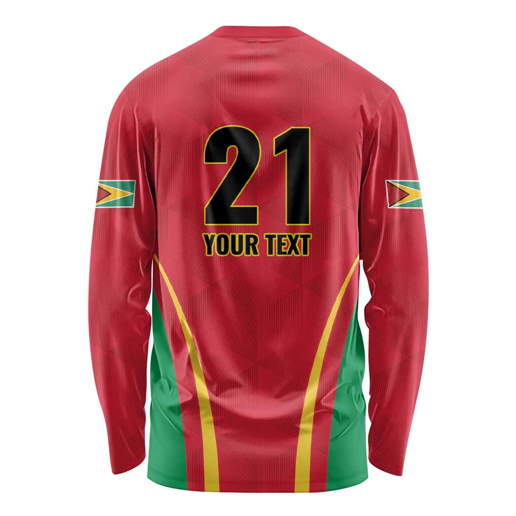 Custom Guyana Victory Run 2025 Long Sleeve Shirt Caribbean Cricket Supporter Amazon Warriors - Wonder Print Shop