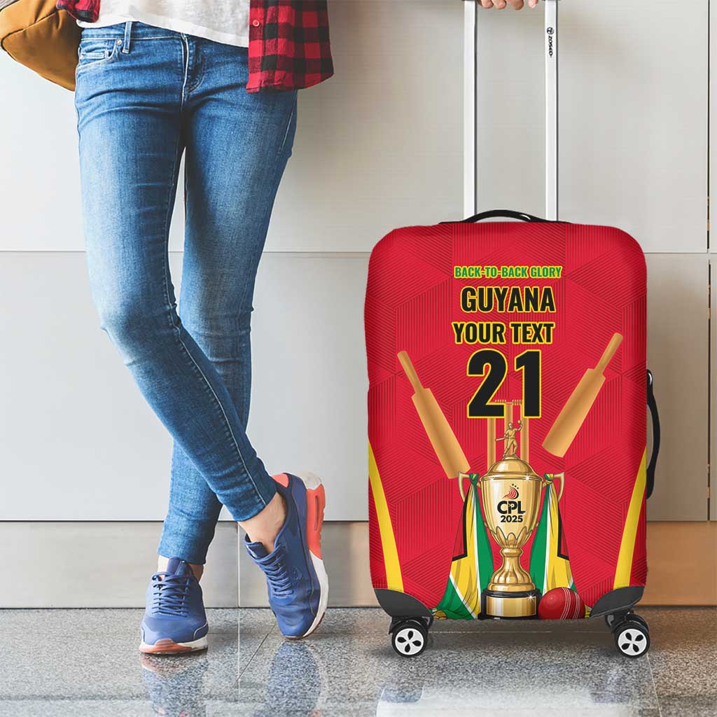Custom Guyana Victory Run 2025 Luggage Cover Caribbean Cricket Supporter Amazon Warriors - Wonder Print Shop