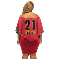 Custom Guyana Victory Run 2025 Off Shoulder Short Dress Caribbean Cricket Supporter Amazon Warriors - Wonder Print Shop