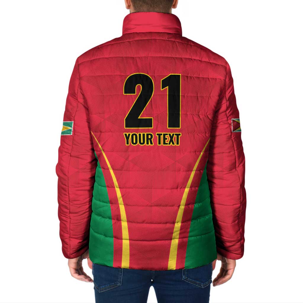 Custom Guyana Victory Run 2025 Padded Jacket Caribbean Cricket Supporter Amazon Warriors - Wonder Print Shop