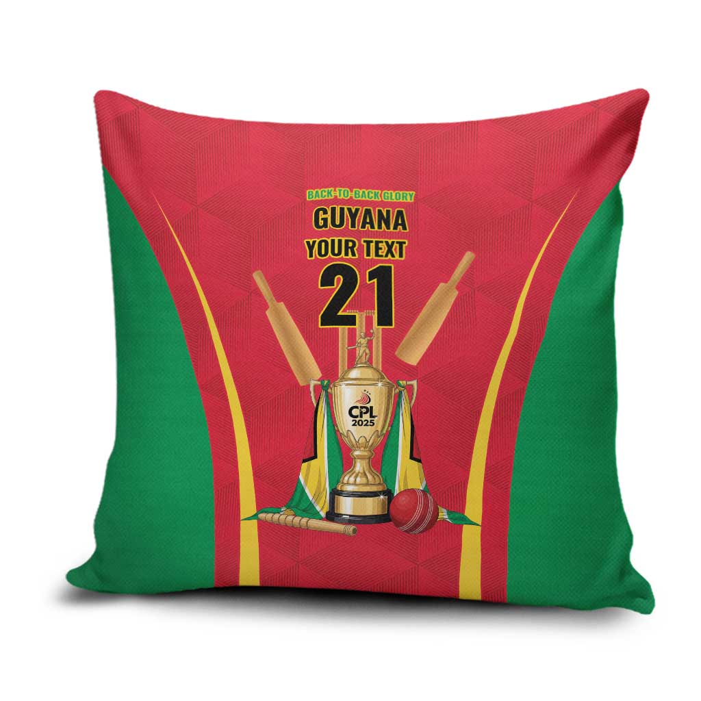 Custom Guyana Victory Run 2025 Pillow Cover Caribbean Cricket Supporter Amazon Warriors - Wonder Print Shop