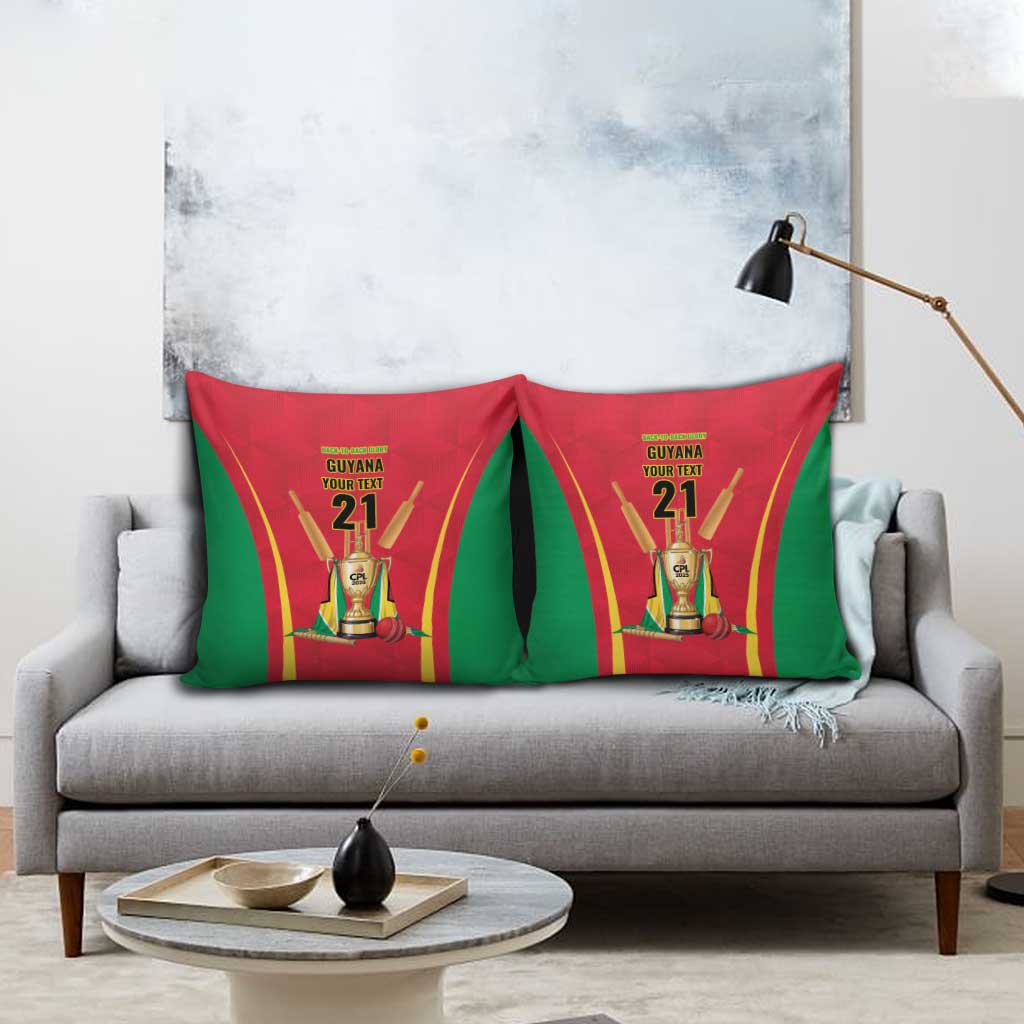 Custom Guyana Victory Run 2025 Pillow Cover Caribbean Cricket Supporter Amazon Warriors - Wonder Print Shop