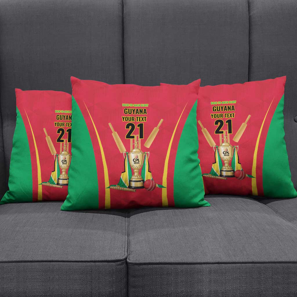 Custom Guyana Victory Run 2025 Pillow Cover Caribbean Cricket Supporter Amazon Warriors - Wonder Print Shop