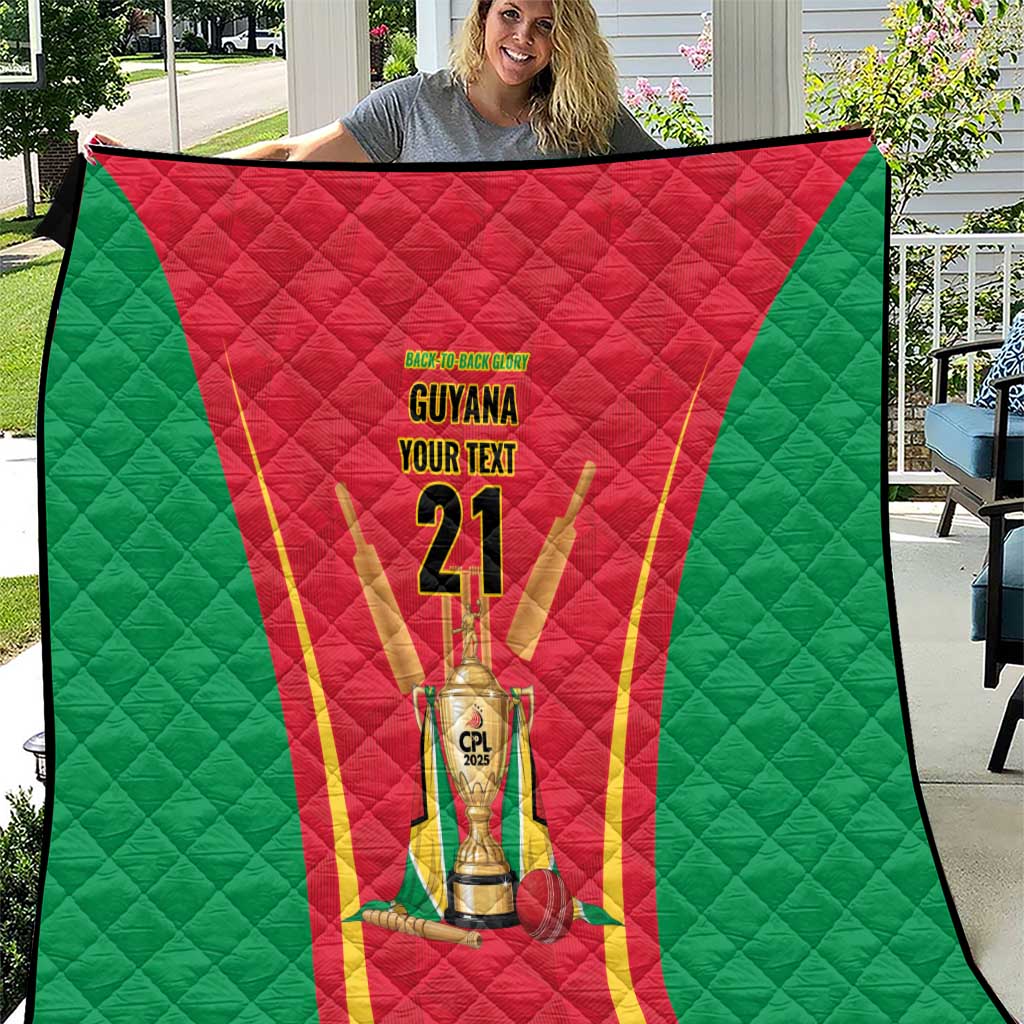 Custom Guyana Victory Run 2025 Quilt Caribbean Cricket Supporter Amazon Warriors - Wonder Print Shop