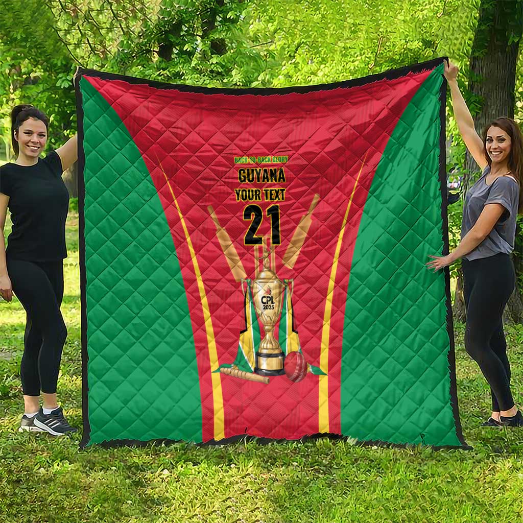 Custom Guyana Victory Run 2025 Quilt Caribbean Cricket Supporter Amazon Warriors - Wonder Print Shop