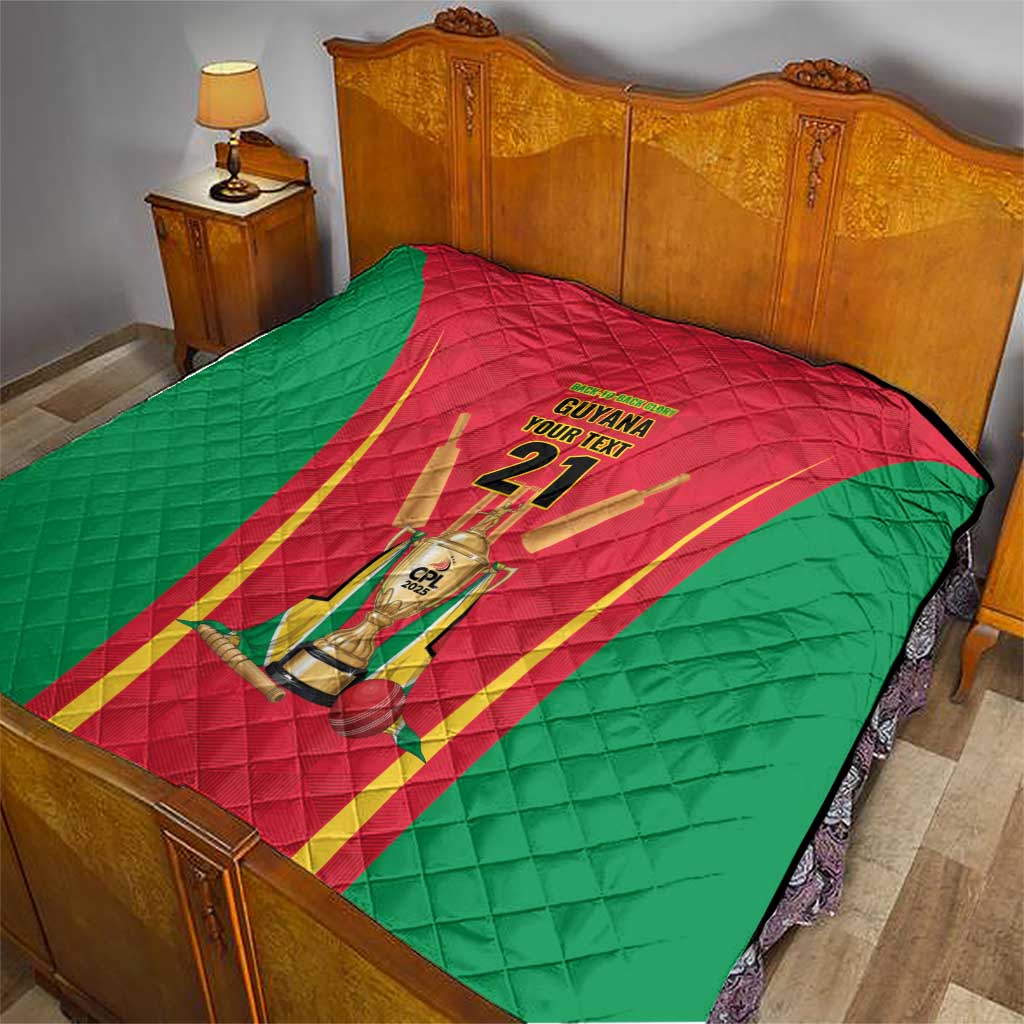 Custom Guyana Victory Run 2025 Quilt Caribbean Cricket Supporter Amazon Warriors - Wonder Print Shop