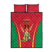 Custom Guyana Victory Run 2025 Quilt Bed Set Caribbean Cricket Supporter Amazon Warriors - Wonder Print Shop