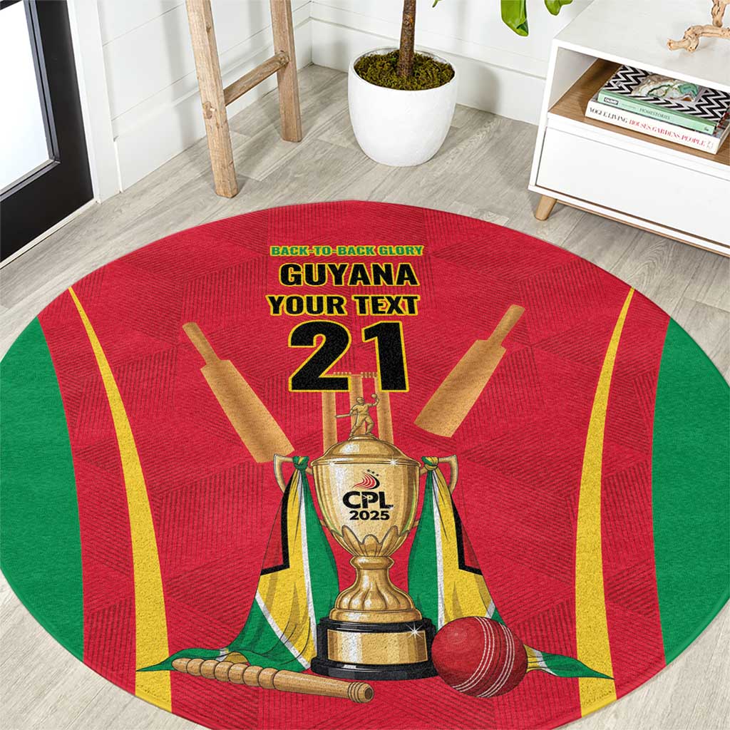 Custom Guyana Victory Run 2025 Round Carpet Caribbean Cricket Supporter Amazon Warriors - Wonder Print Shop