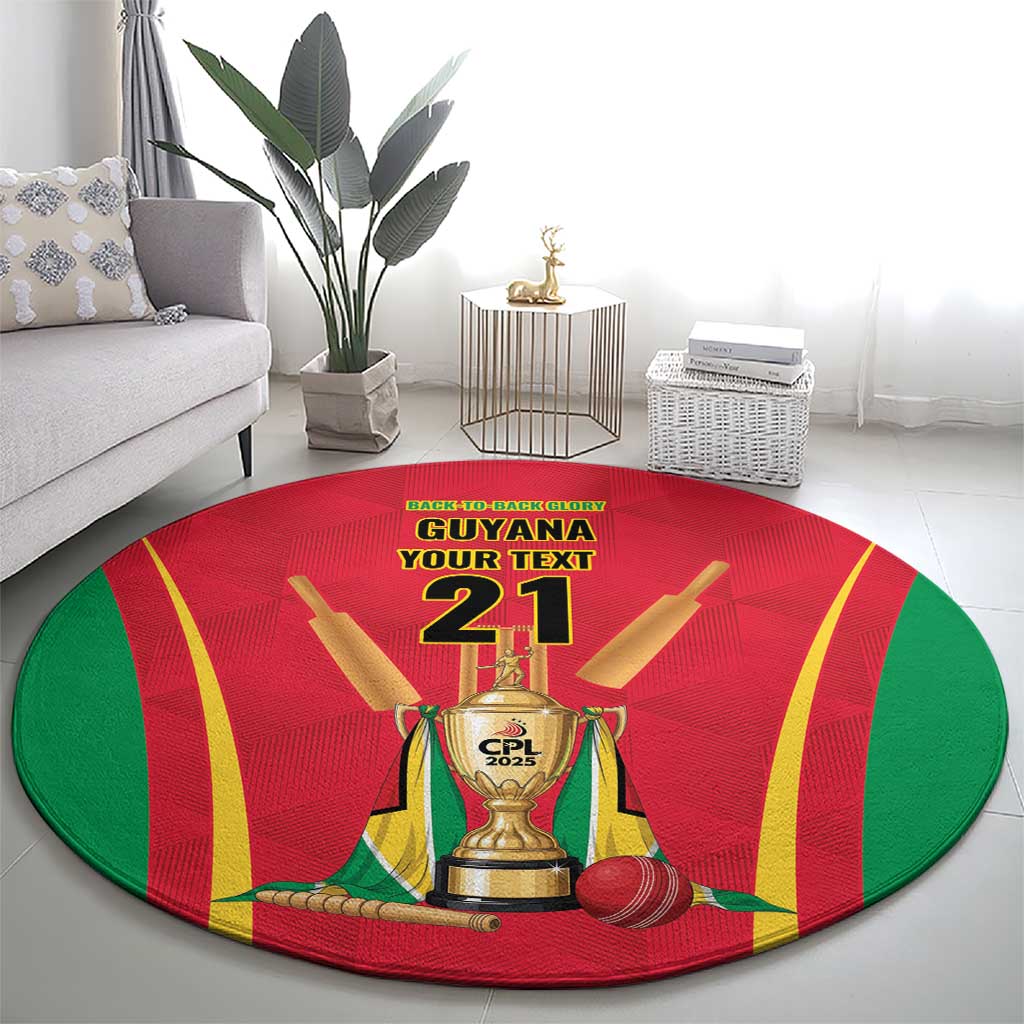 Custom Guyana Victory Run 2025 Round Carpet Caribbean Cricket Supporter Amazon Warriors - Wonder Print Shop