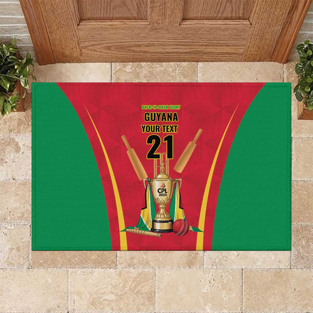 Custom Guyana Victory Run 2025 Rubber Doormat Caribbean Cricket Supporter Amazon Warriors - Wonder Print Shop