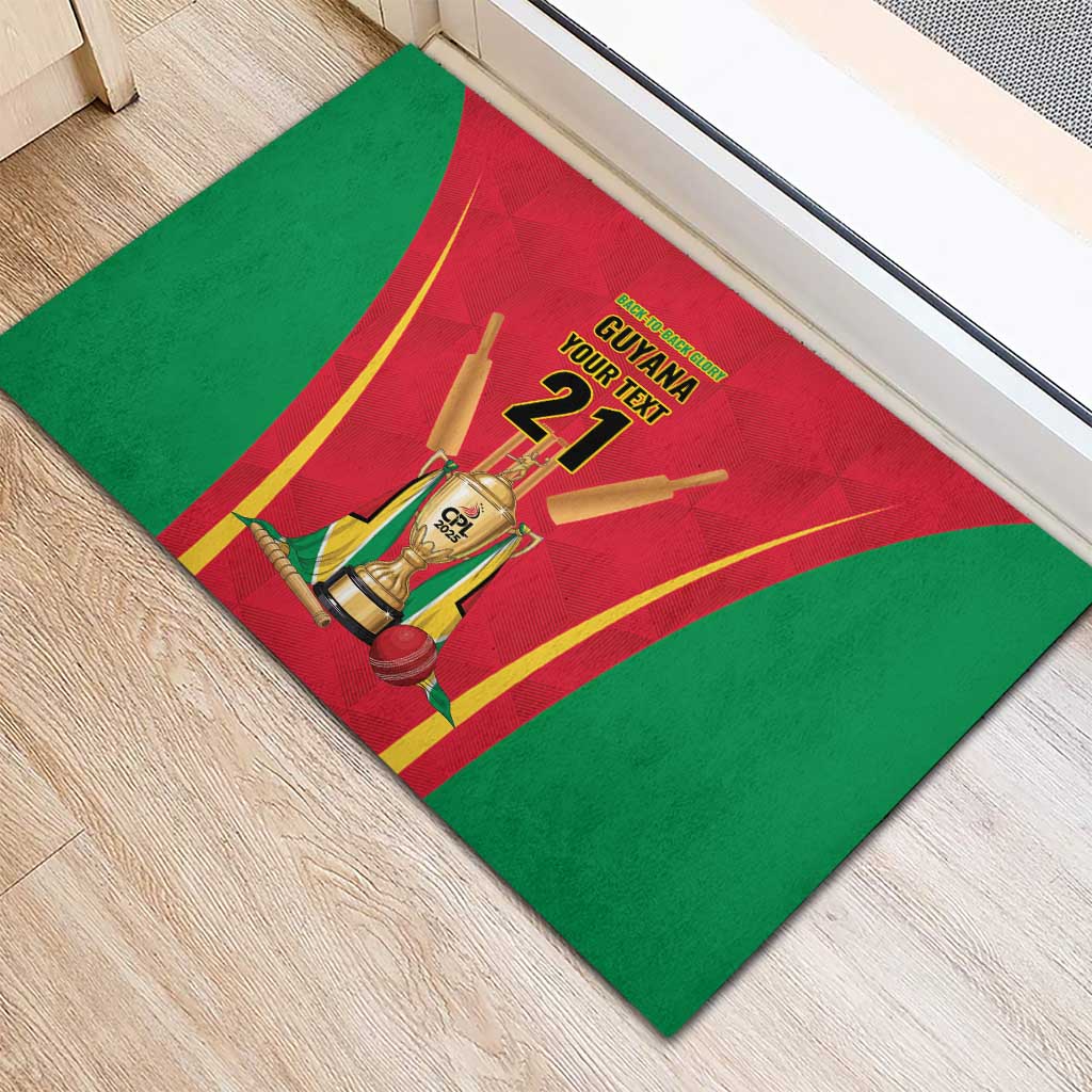 Custom Guyana Victory Run 2025 Rubber Doormat Caribbean Cricket Supporter Amazon Warriors - Wonder Print Shop