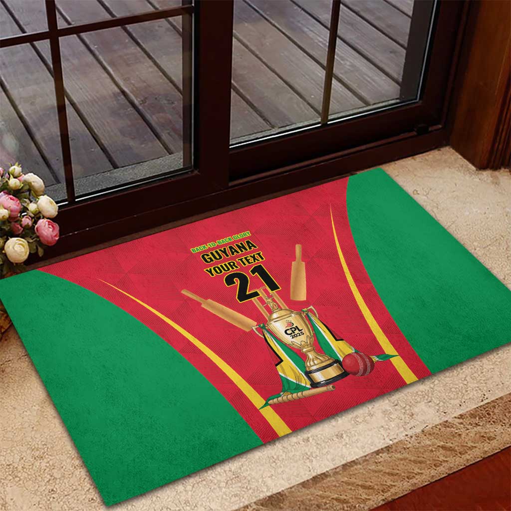 Custom Guyana Victory Run 2025 Rubber Doormat Caribbean Cricket Supporter Amazon Warriors - Wonder Print Shop