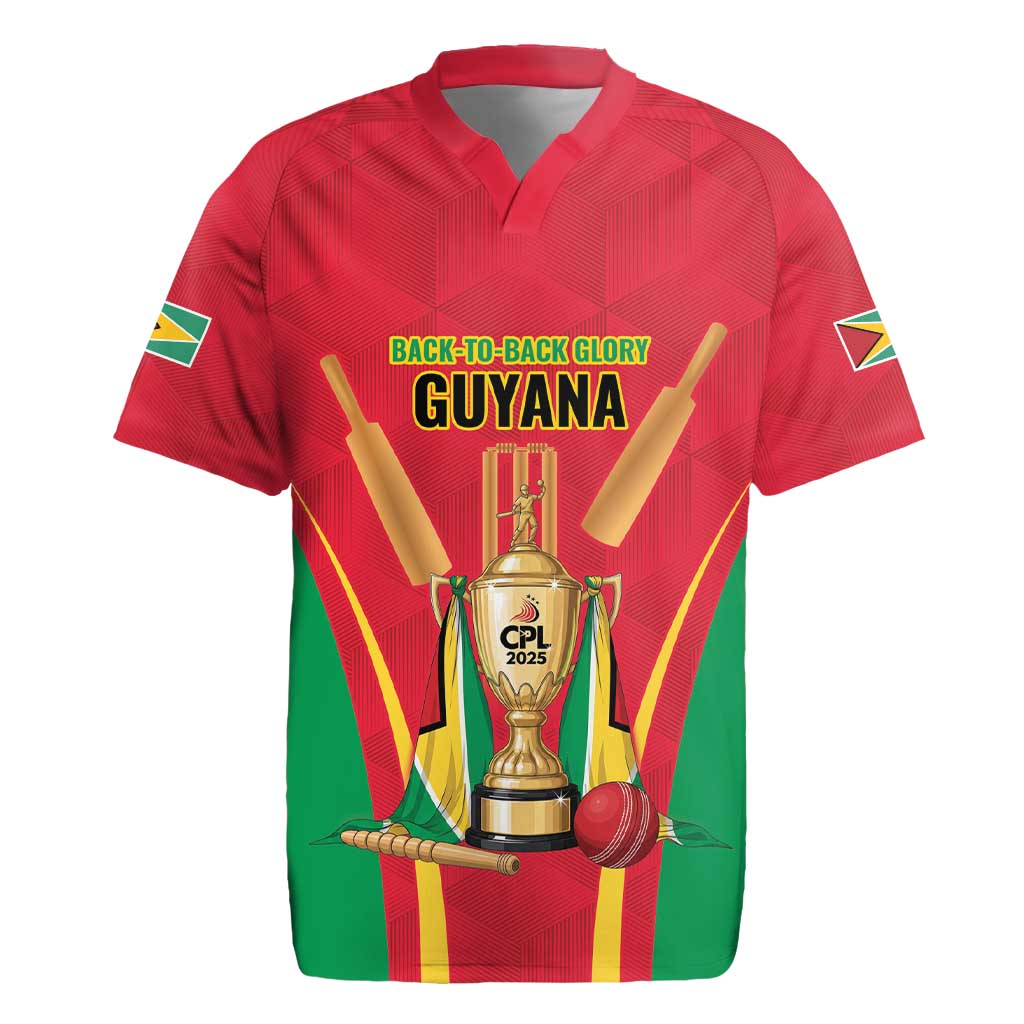 Custom Guyana Victory Run 2025 Rugby Jersey Caribbean Cricket Supporter Amazon Warriors - Wonder Print Shop